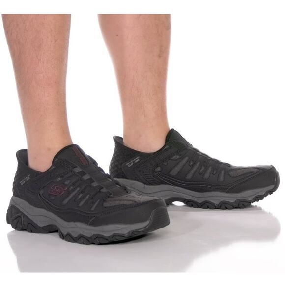 Skechers Men's 9 Black Grey Slip-ins: After Burn M. Fit Ridgeburn Sneaker LE1-9 - Picture 1 of 8